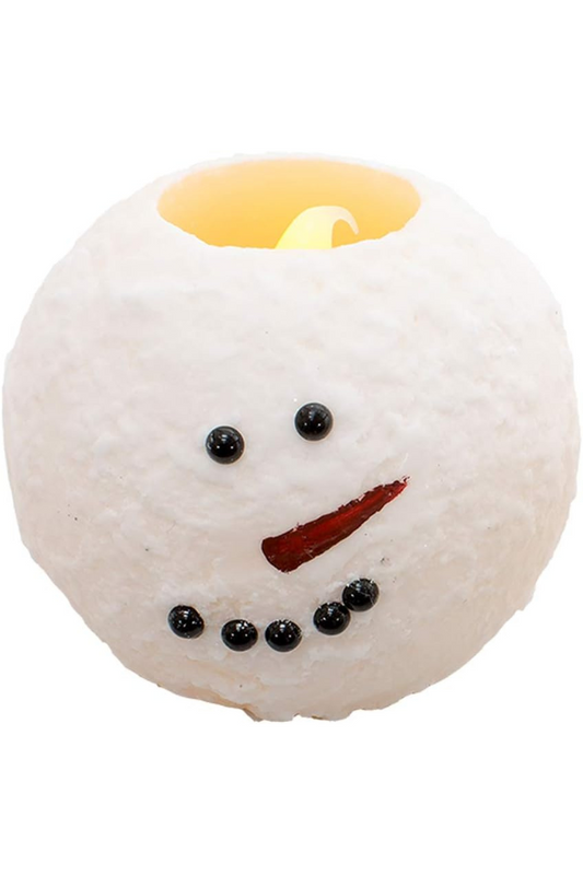 Round Snowman Moving Flame Led