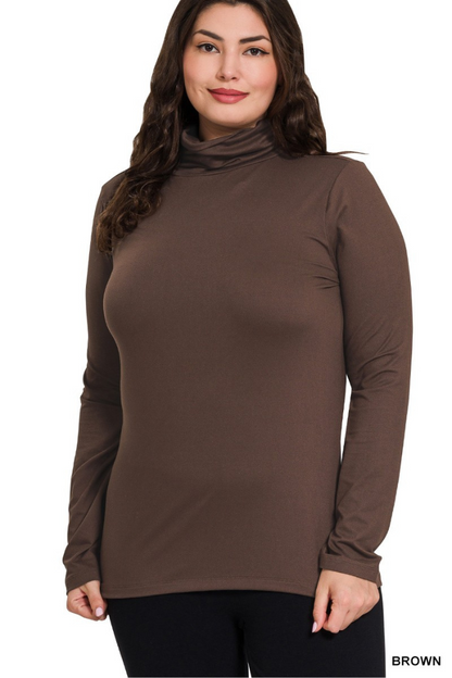 Plus Premium Microfiber Mock Neck Top