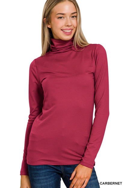 Premium Microfiber Mock Neck Top