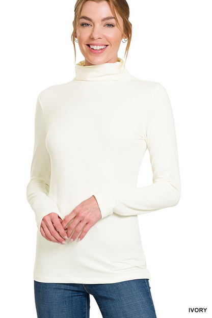 Premium Microfiber Mock Neck Top