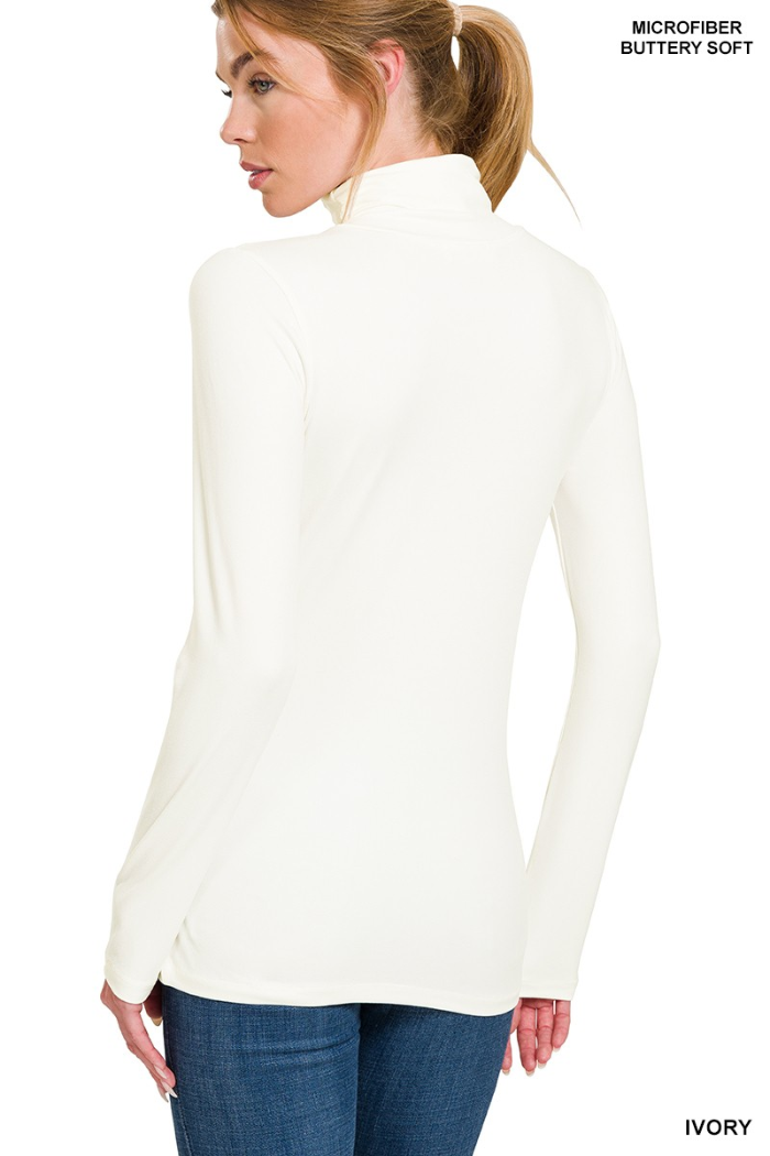 Premium Microfiber Mock Neck Top