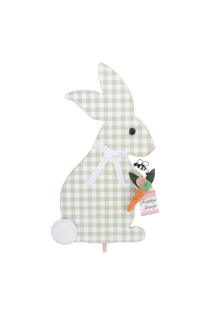 Green Plaid Bunny Topper