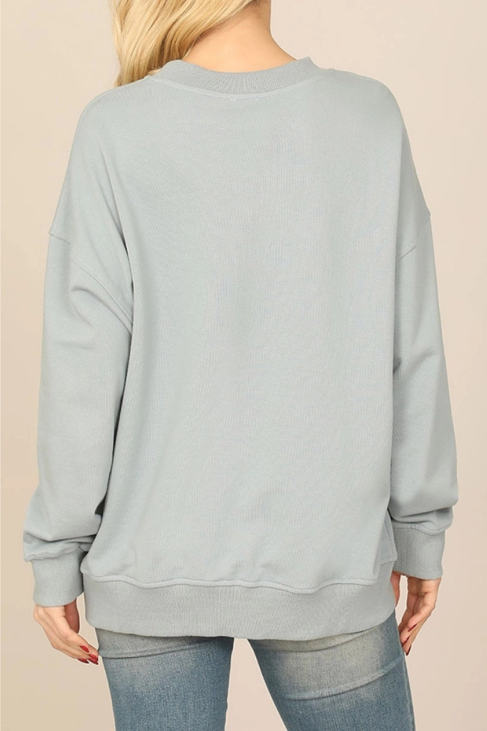 Sweatshirt Good Vibes Print Top