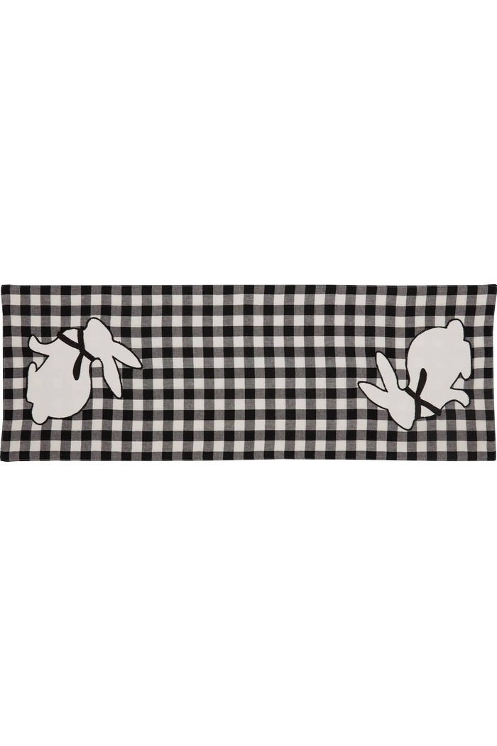 Vintage Check Black Applique Bunny Runner