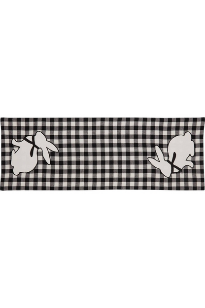 Vintage Check Black Applique Bunny Runner