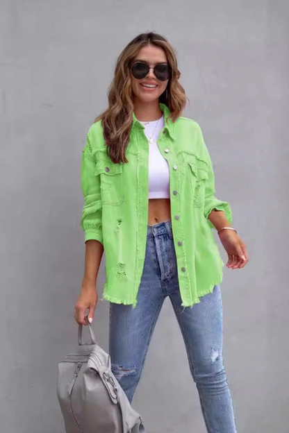 Ripped Loose Denim Jacket