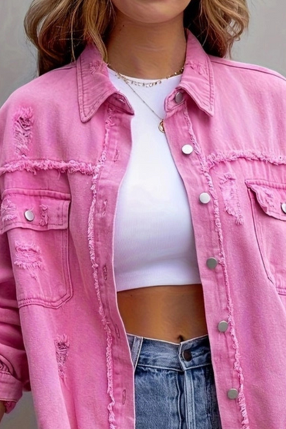 Ripped Loose Denim Jacket