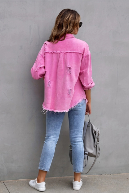 Ripped Loose Denim Jacket