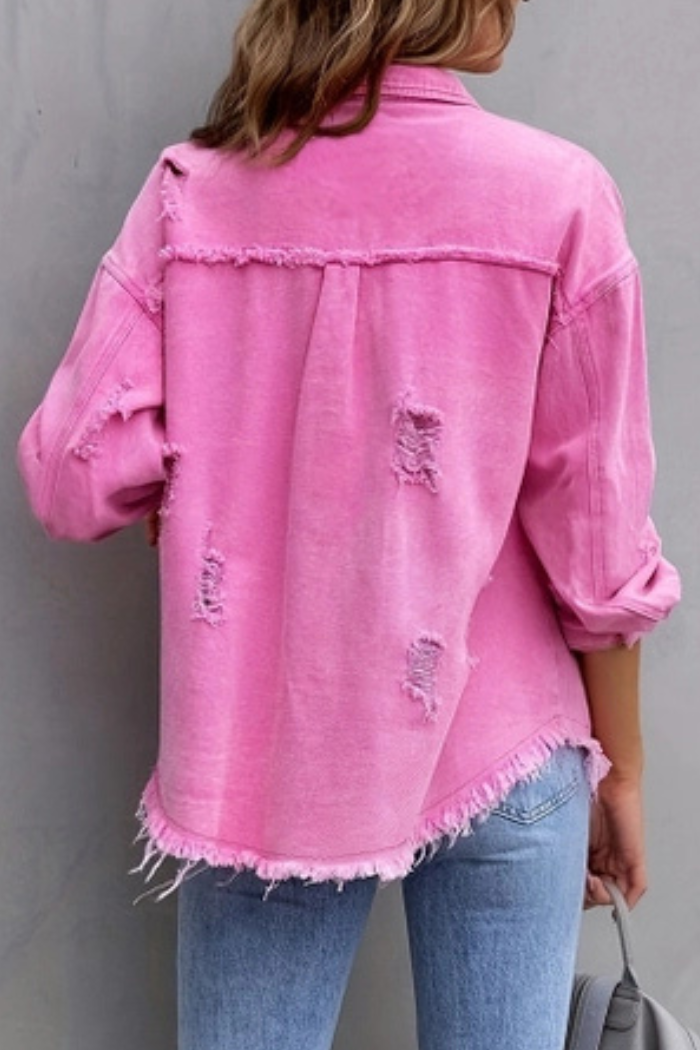 Ripped Loose Denim Jacket