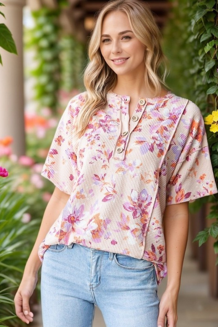 Floral Urban Ribb Top