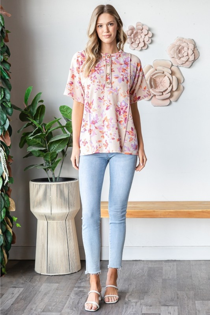 Floral Urban Ribb Top