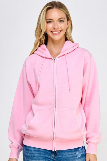 Fleece Burn Out Boyfriend's Oversized Zip Up