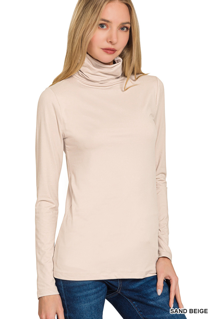 Premium Microfiber Mock Neck Top