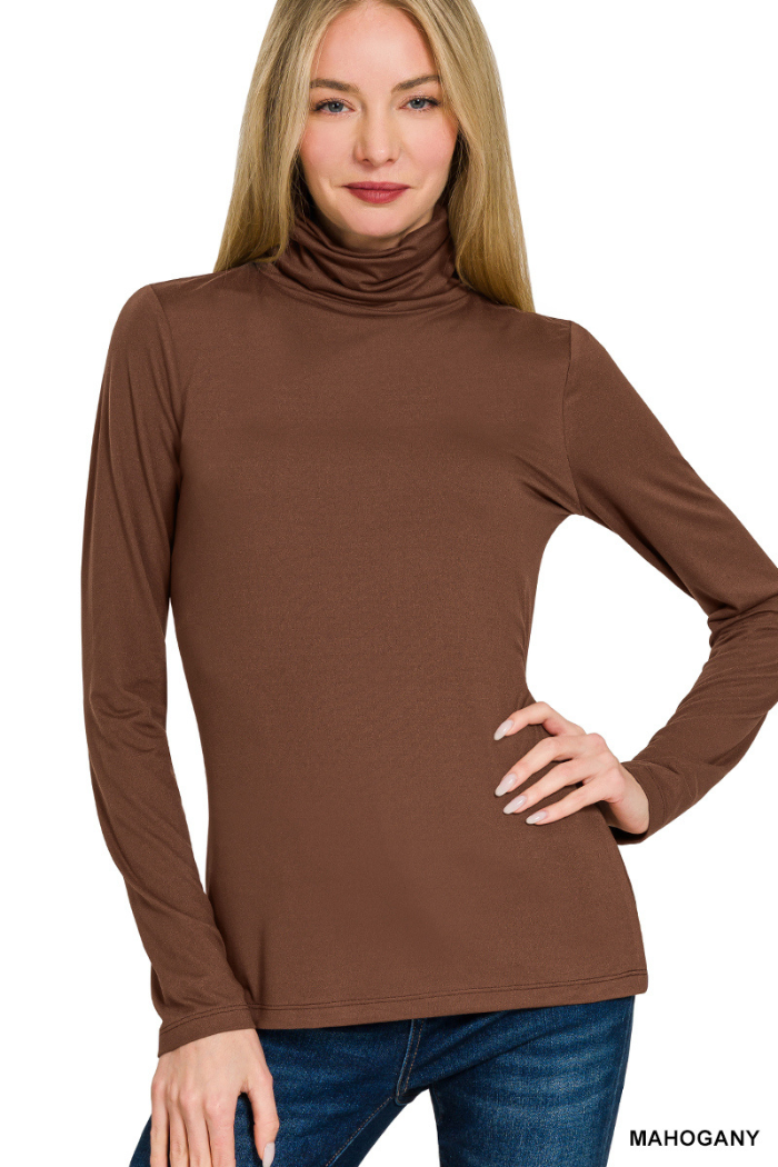 Premium Microfiber Mock Neck Top