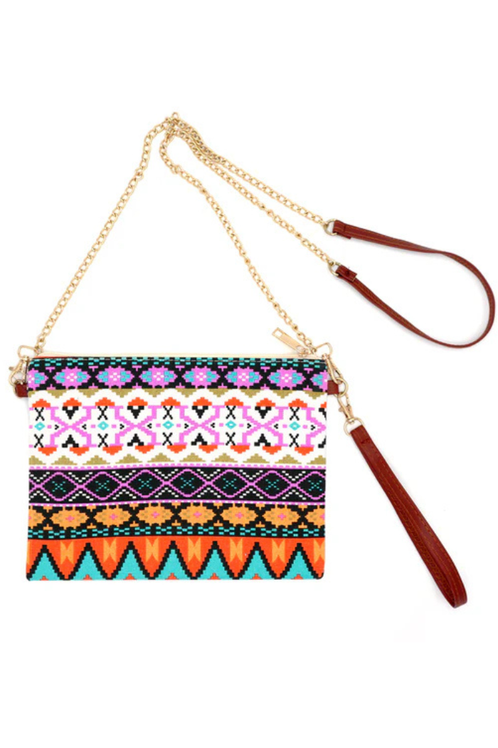 Aztec Pattern Wristlet Crossbody