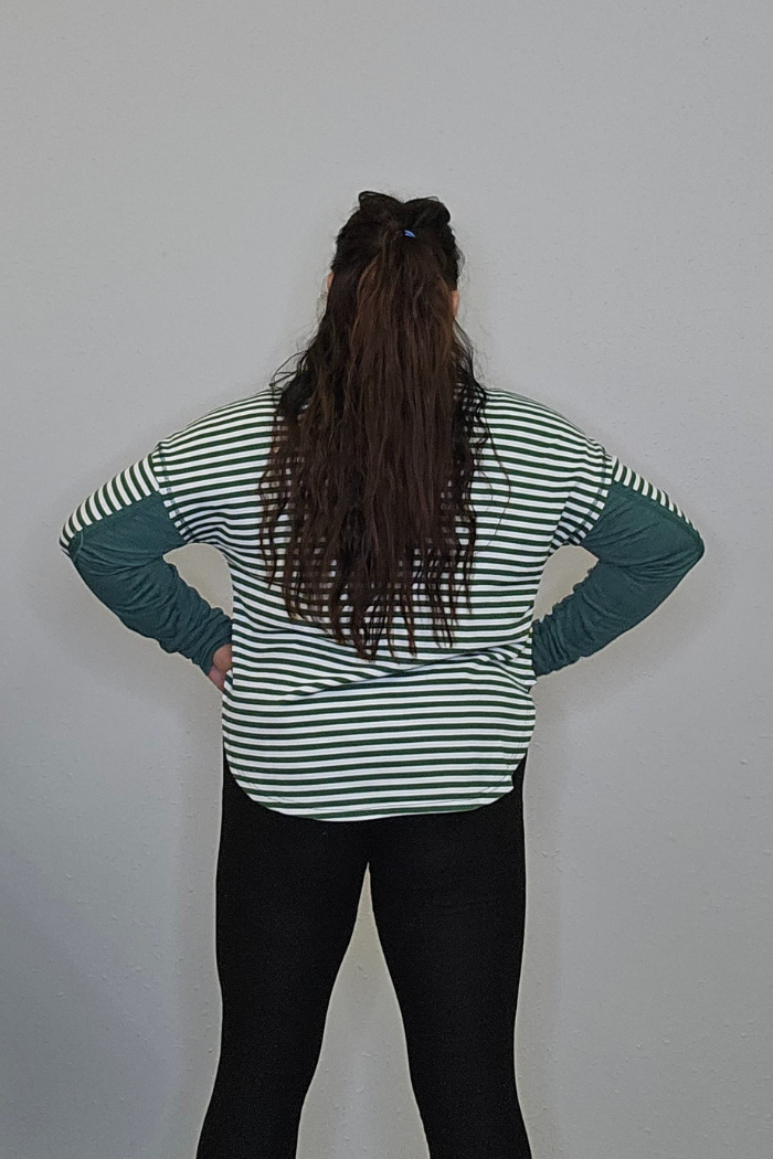 Striped Thumbhole Long Sleeve Top