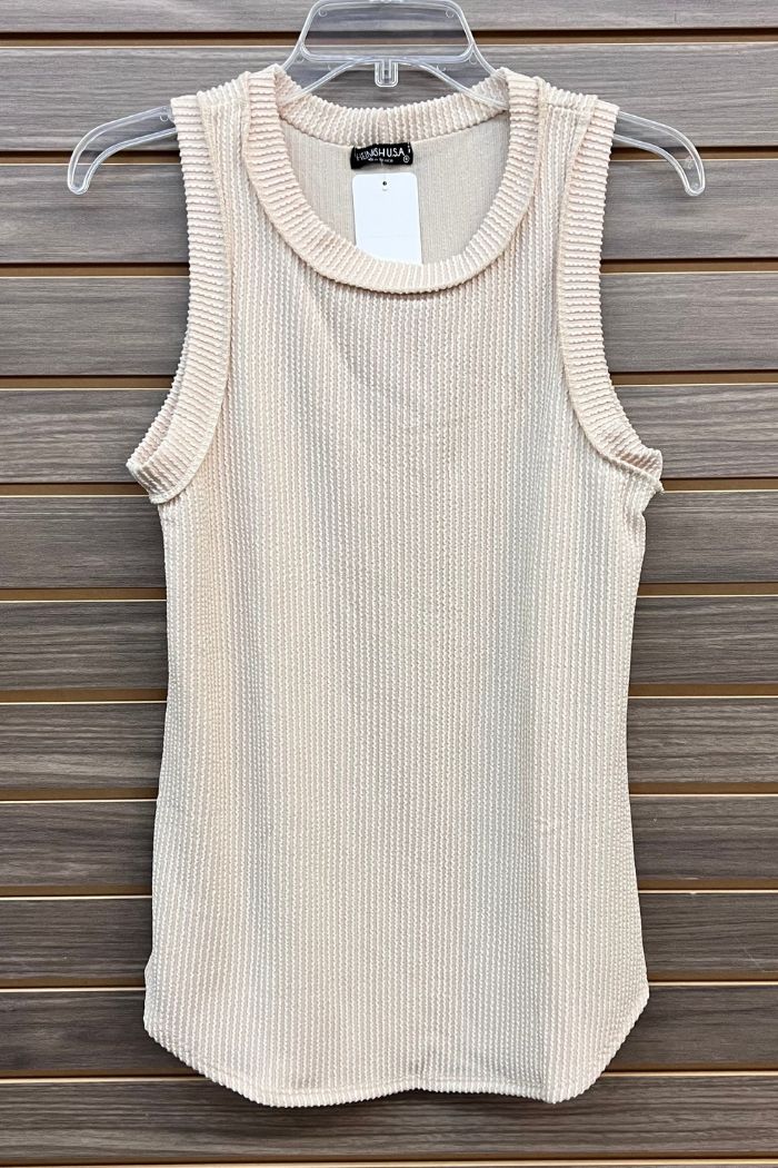 Sleeveless Solid Urban Ribbed Top