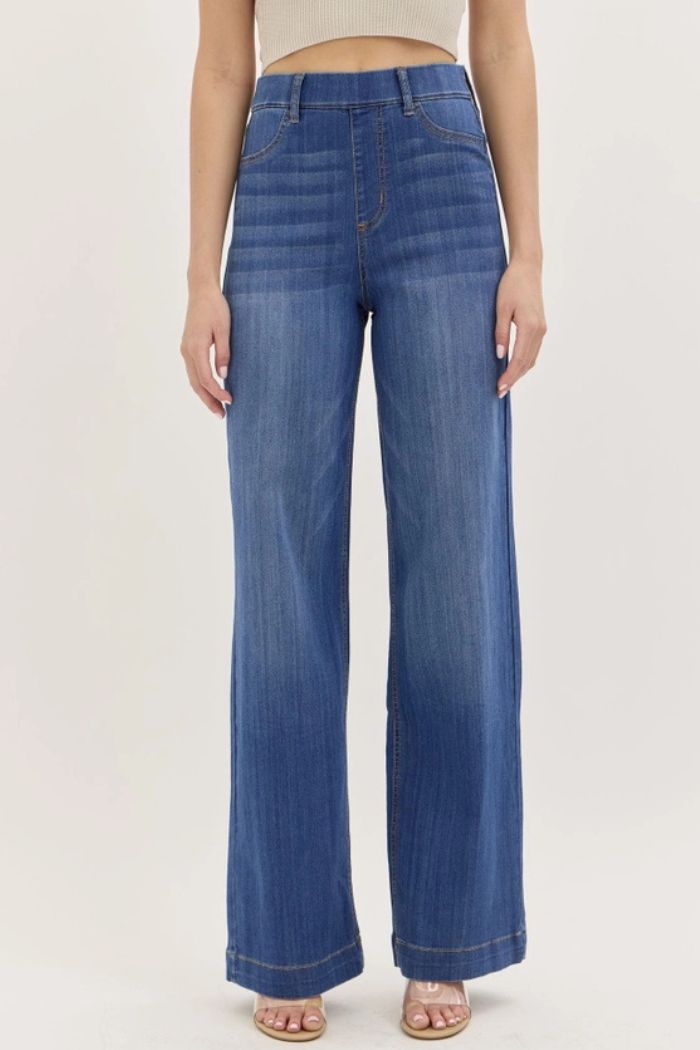 Pull-On Wide Leg Denim