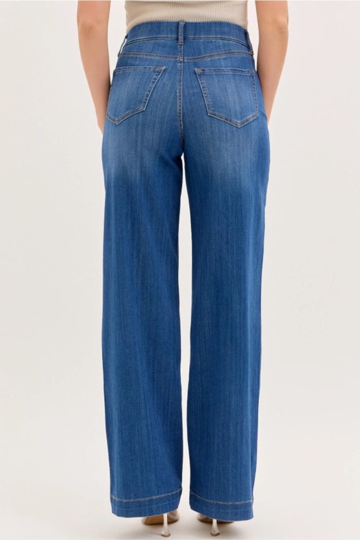 Pull-On Wide Leg Denim