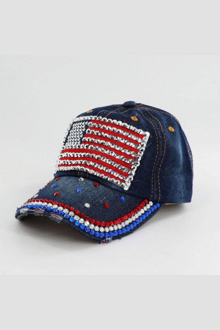 Bling American Flag Cap