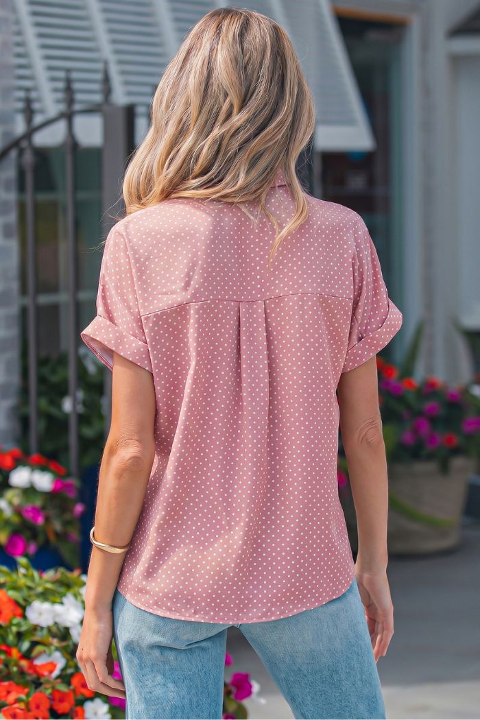 Dotted Cuff Sleeve Shirt