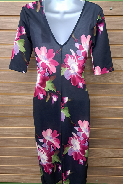 Dress long navy floral