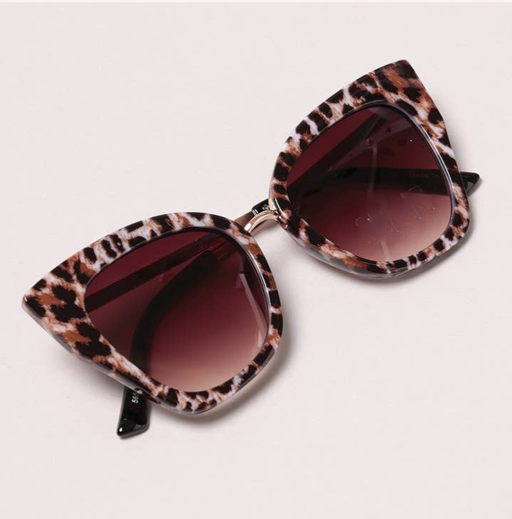 Leopard Print CatEye Sunglasses