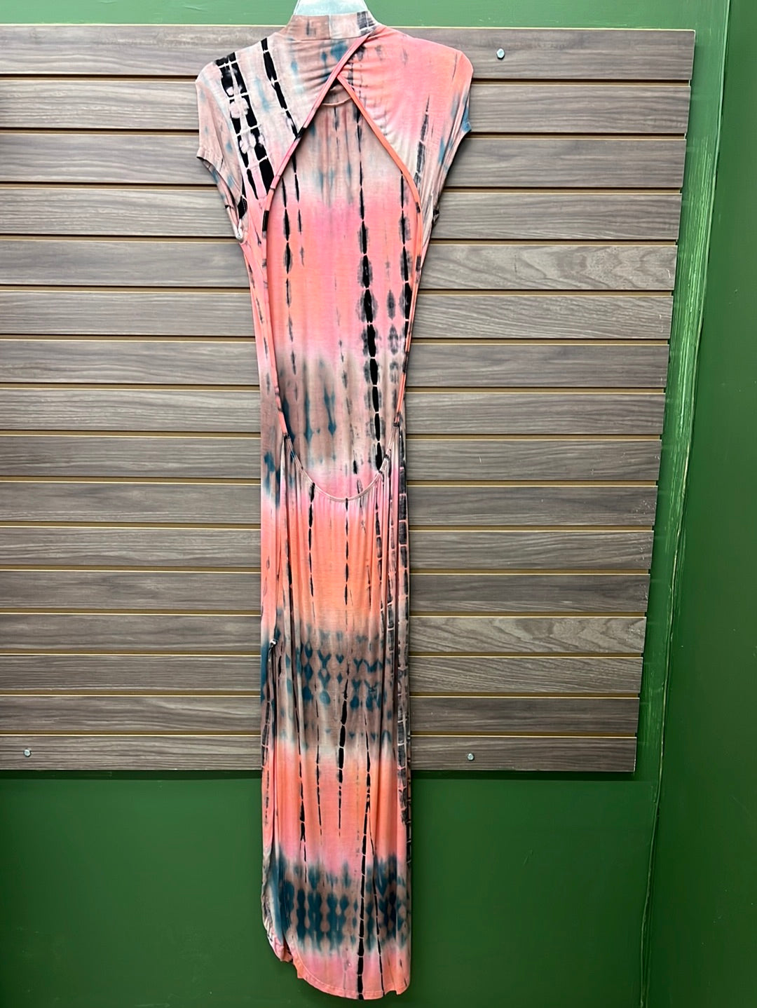 Long tie-dye open back dress