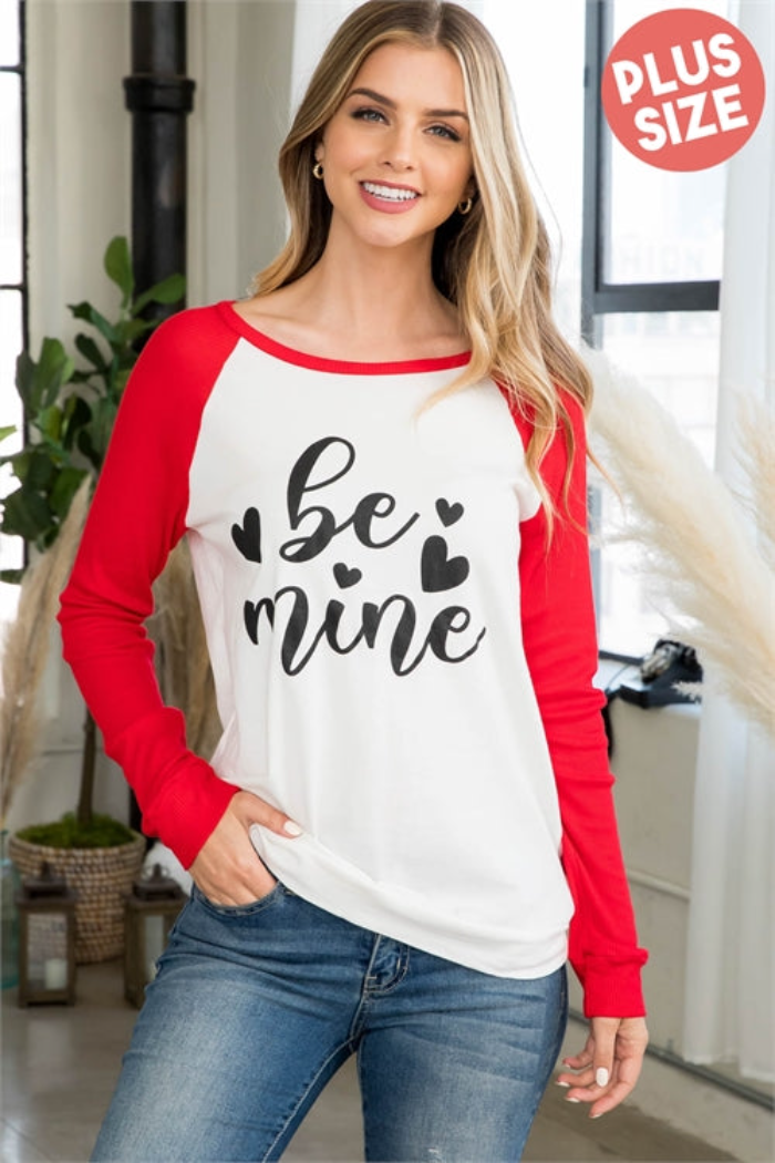 "Be mine" long sleeve tee