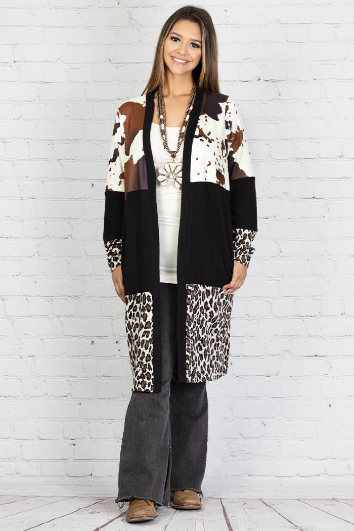 Cow Print and Leopard Cardigan