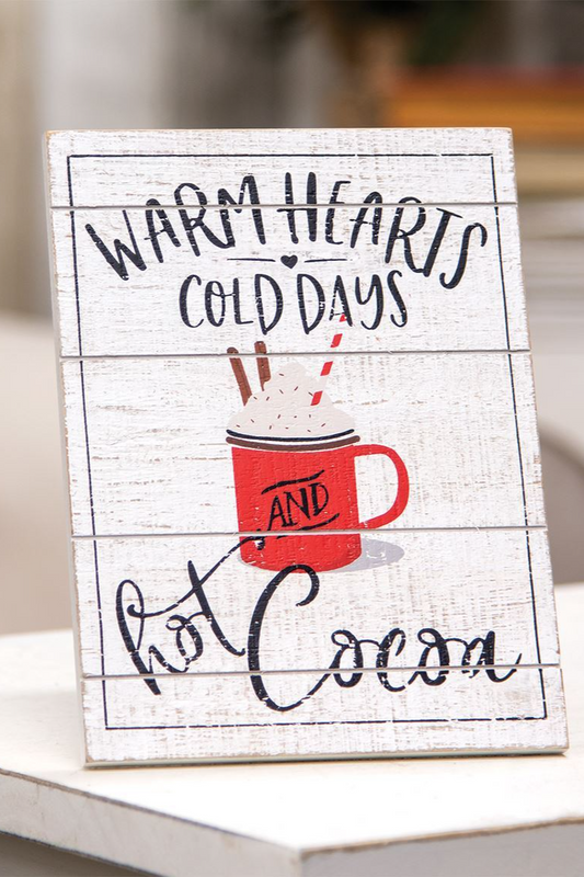 Warm Hearts Hot Cocoa Pallet Easel Sign