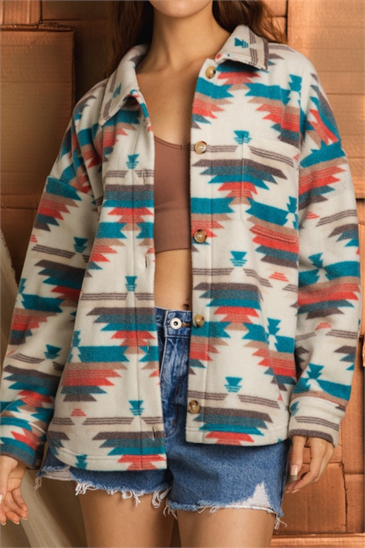 Aztec Printed Soft Shacket