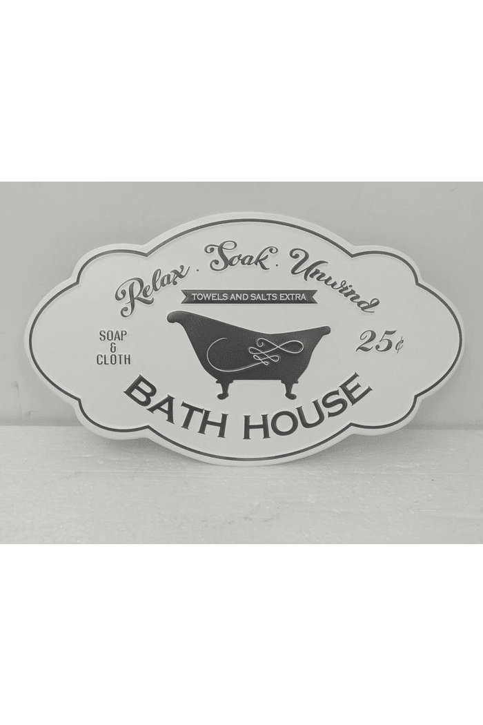 Bath House Metal Sign