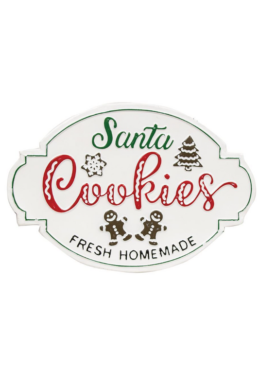 Santa Cookies Distressed Metal Sign