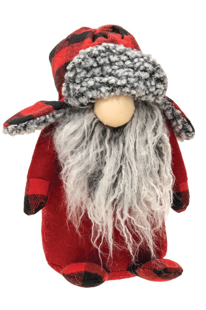 Standing red & black, grey beard gnome