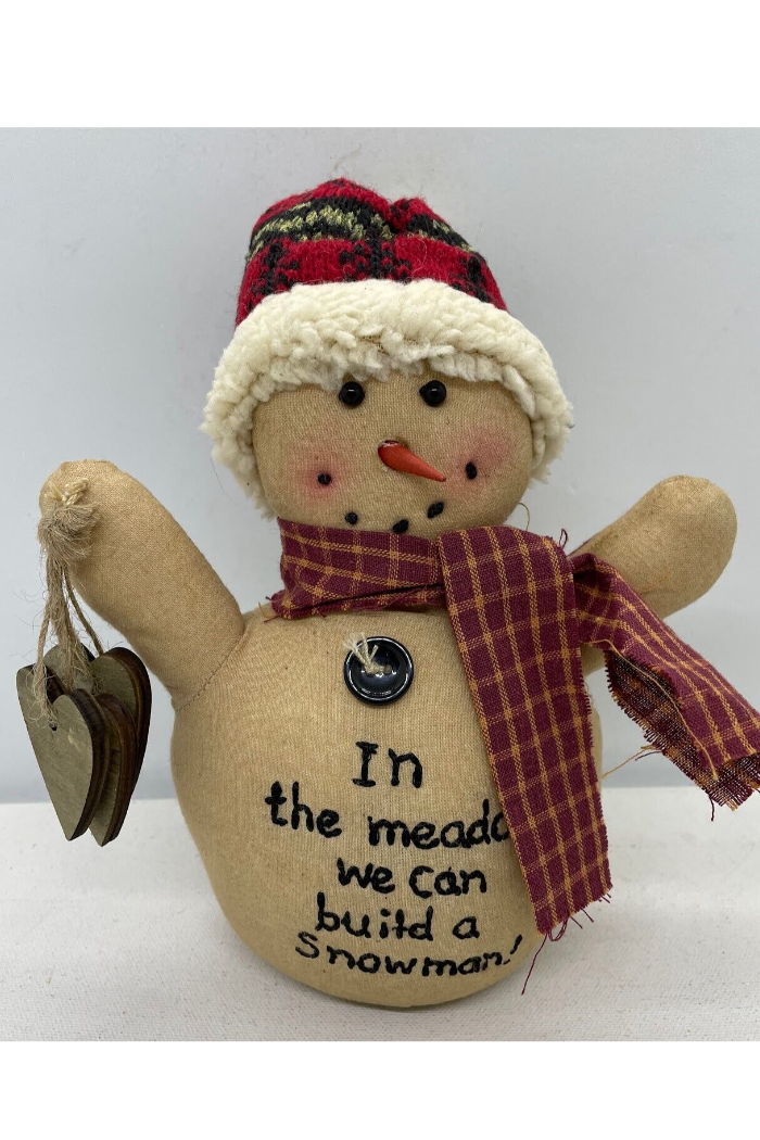 Christmas Farmhouse Small Snowman Stump hat/scarf Dolls