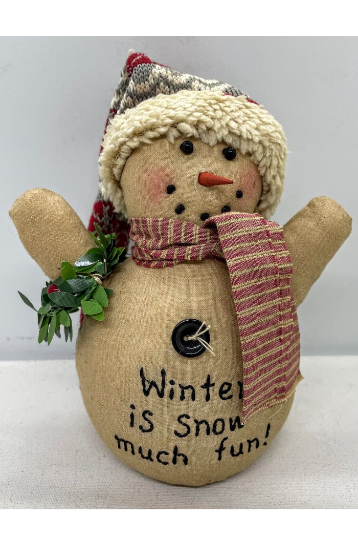 Christmas Farmhouse Small Snowman Stump hat/scarf Dolls