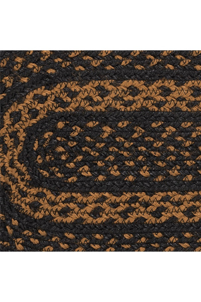 Black & Tan Jute Oval Runner