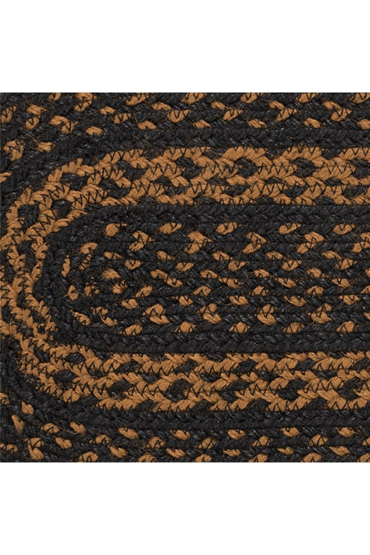 Black & Tan Jute Oval Runner