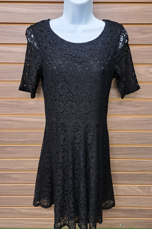 Black Lace Overlay Dress