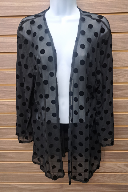 Black polka dot see thru cardigan