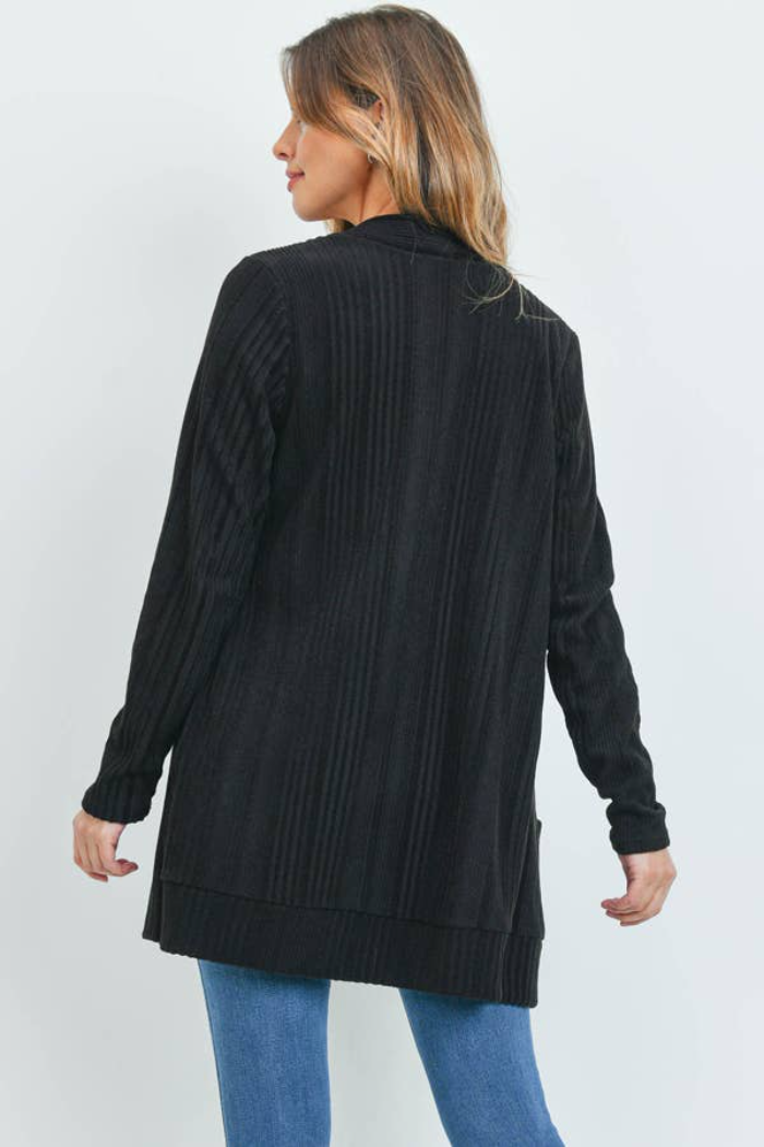 Black soft open cardigan