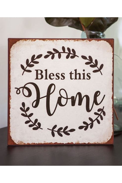 Bless This Home Distressed Metal Sign