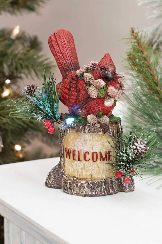 Resin Cardinal on Joy Tree Stump