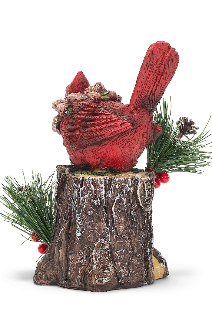 Resin Cardinal on Joy Tree Stump