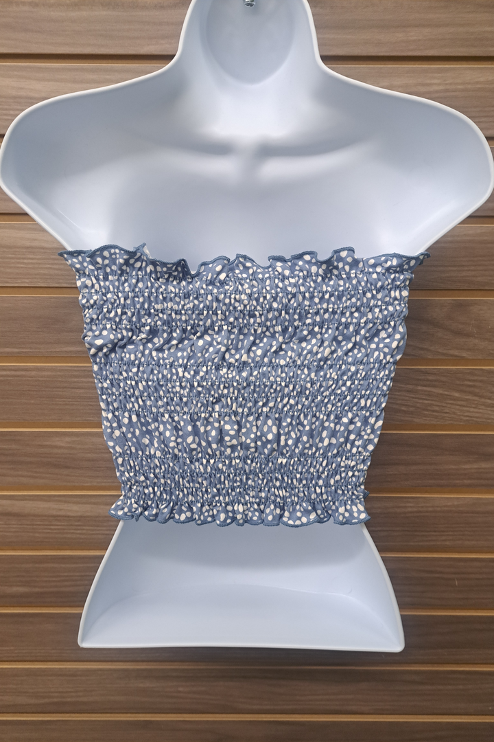 Blue spotted tube top