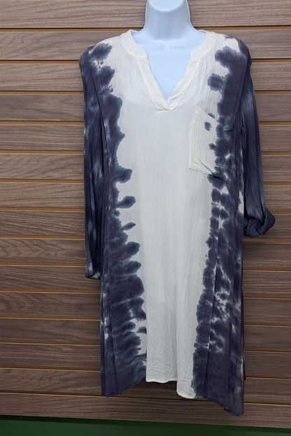 Blue tie dye comfy dress