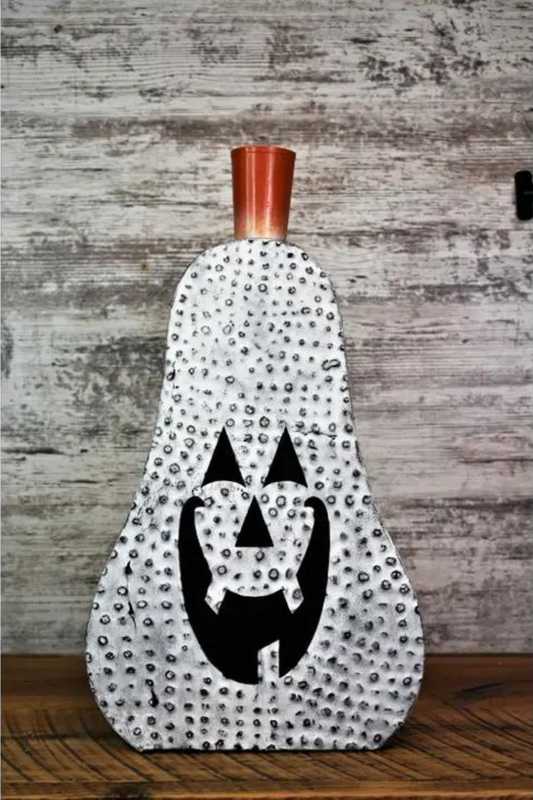 Metal White Pumpkin Luminary "10x18"