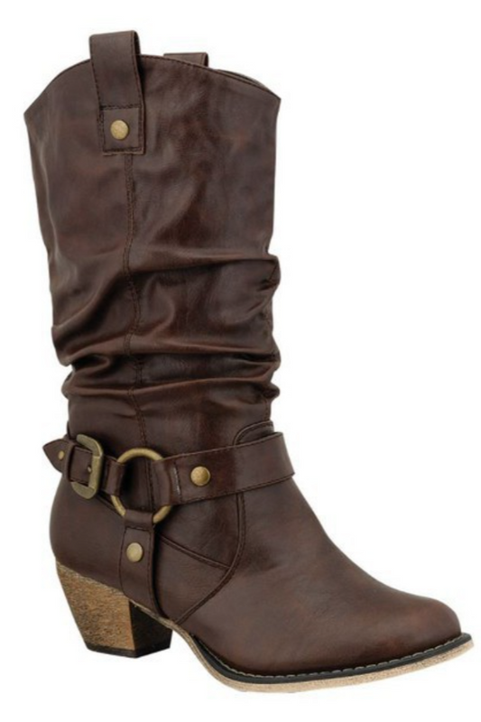 Brown Mid High Cowgirl Boots