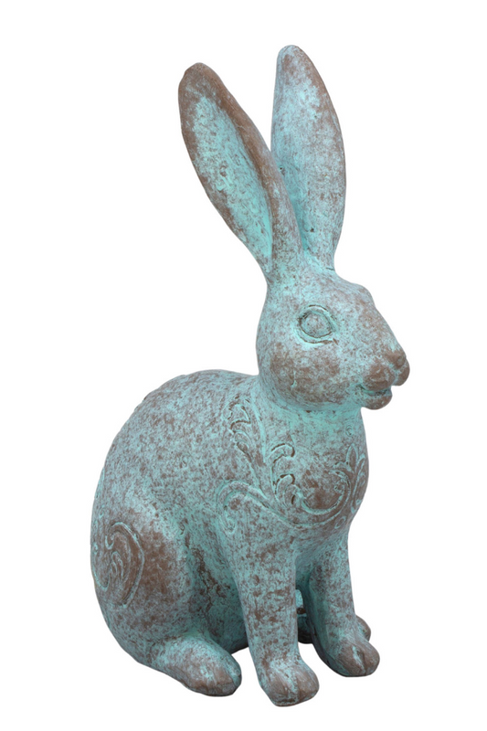 Resin Blue Patina Bunny